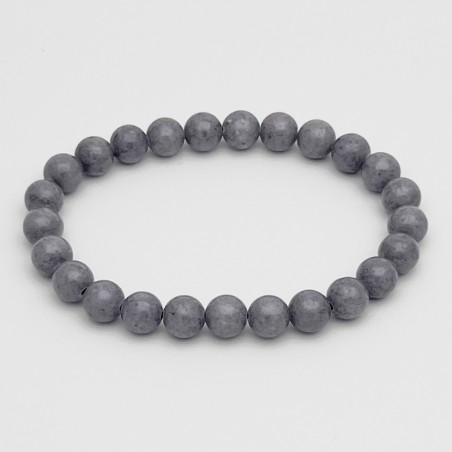 Bracelet élastique perles agate gris 8mm