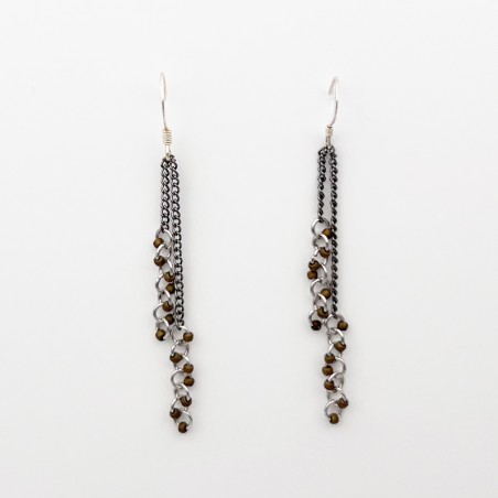 Boucles d’oreilles avec perles noir