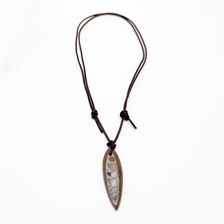 Collier cordon cuir homme ajustable